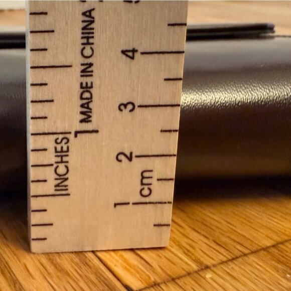 Retro 70s Dark Brown Leather Clutch Wallet Snap Closure Change Purse Kiss Clasp - Picture 12 of 12